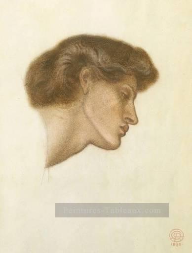 Dantes Rêve à l’heure de la mort de Béatrice étude préraphaélite Fraternité Dante Gabriel Rossetti Peintures à l'huile